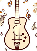 Cozy Acoustic Guitar Music Notes Rug