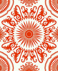 Crimson Sunburst Medallion Folk Rug