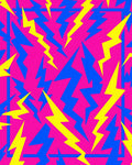 Electric Pink Yellow Blue Lightning Bolts Rug