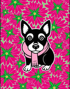 Bold Pink Floral Dog Scarf Rug