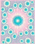 Radiant Teal Sunburst Bloom Rug