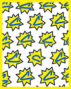 Yellow Starburst Blue Letter Burst Rug