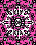 Vibrant Fuchsia Mandala Symmetry Rug