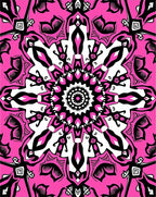 Vibrant Fuchsia Mandala Symmetry Rug