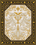 Antique Gold Laurel Winged Emblem Rug