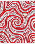Red White Swirling Vortex Abstract Art Rug