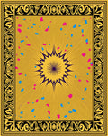Golden Exploding Star Confetti Rug