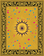 Golden Exploding Star Confetti Rug