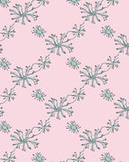 Pale Pink Seafoam Botanical Lattice Rug