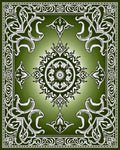 Ornate Emerald Vine Medallion Rug