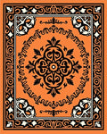 Orange Black White Quatrefoil Rug