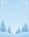 Light Blue Winter Forest Snowscape Rug