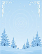 Light Blue Winter Forest Snowscape Rug