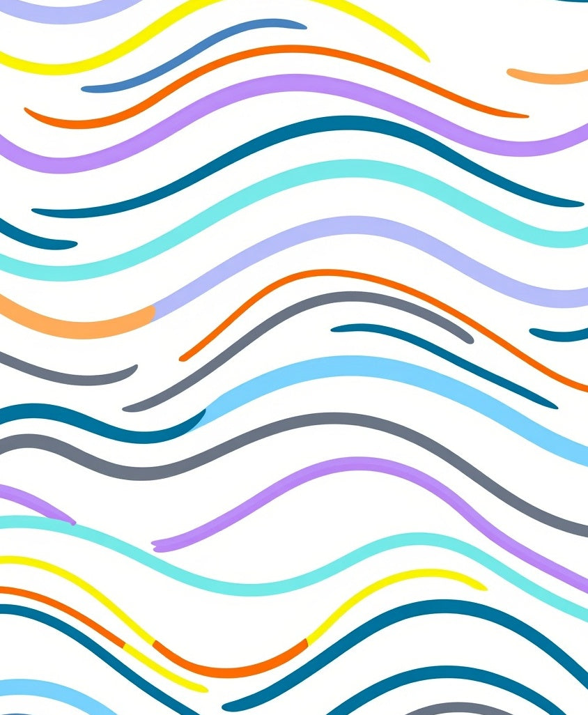 Color Wavy Lines Abstract Rug