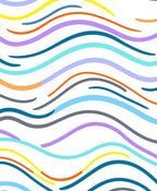 Color Wavy Lines Abstract Rug
