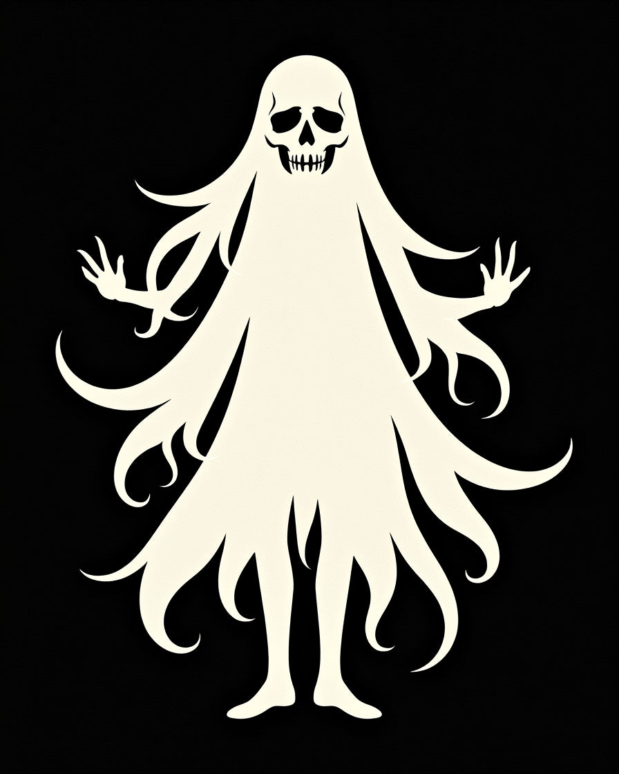 Spooky Ghostly Skeleton Silhouette Rug