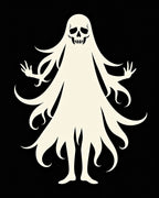 Spooky Ghostly Skeleton Silhouette Rug