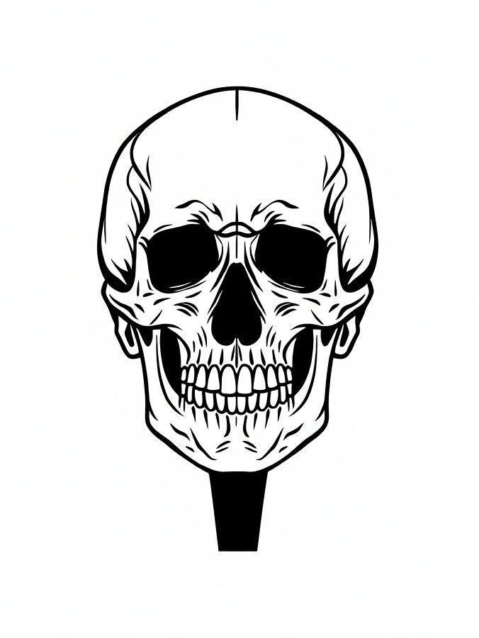 Black White Skull Frontal View Rug