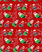 Crimson Red Festive Christmas Stocking Rug