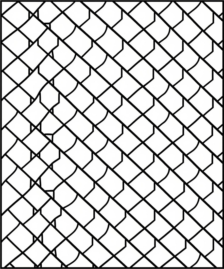 Black White Geometric Scale Layering Rug