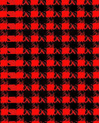 Crimson Black Textured Buffalo Check Rug