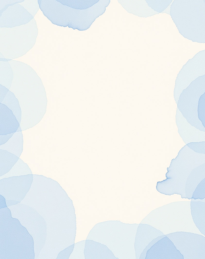 Soft Blue Watercolor Circles Frame Rug