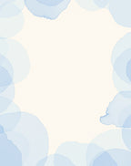 Soft Blue Watercolor Circles Frame Rug