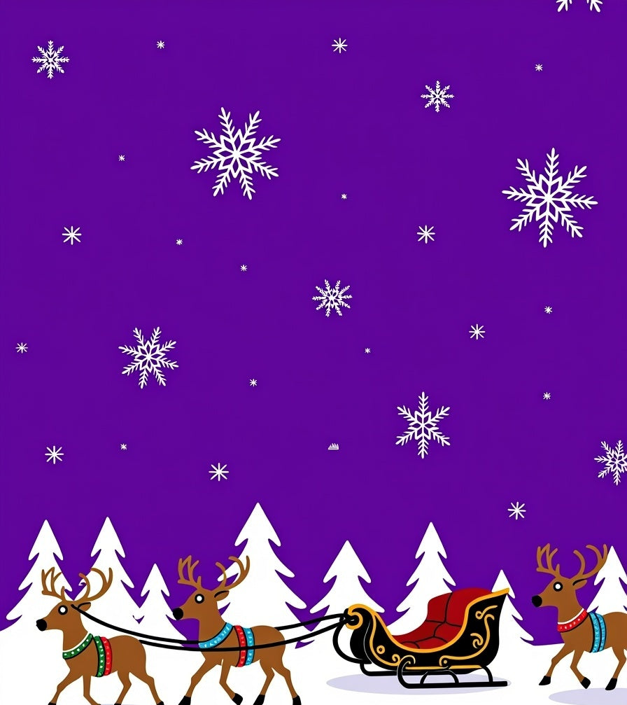 Purple Snowflake Sleigh Ride Rug