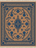 Terracotta Blue Floral Medallion Rug