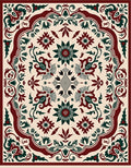Crimson Forest Floral Symmetry Rug