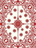 Crimson Floral Court Medallion Rug
