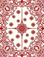 Crimson Floral Court Medallion Rug