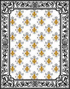 Ornate Golden Floral Lattice Rug