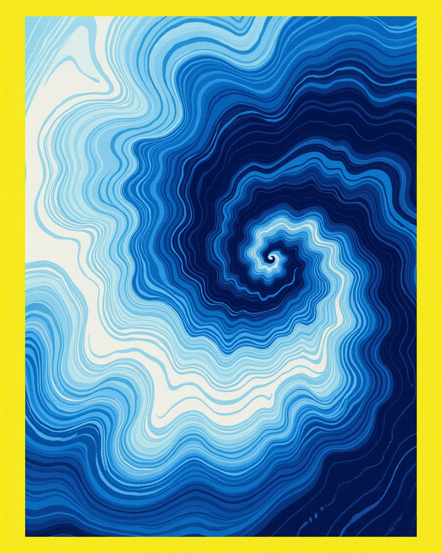 Oceanic Deep Blue Swirl Rug