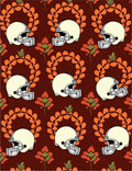 Cream Football Helmets Orange Wreath Red Flowers Rug