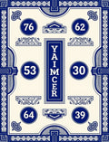 Navy Blue Art Deco Geometric Vignette Rug