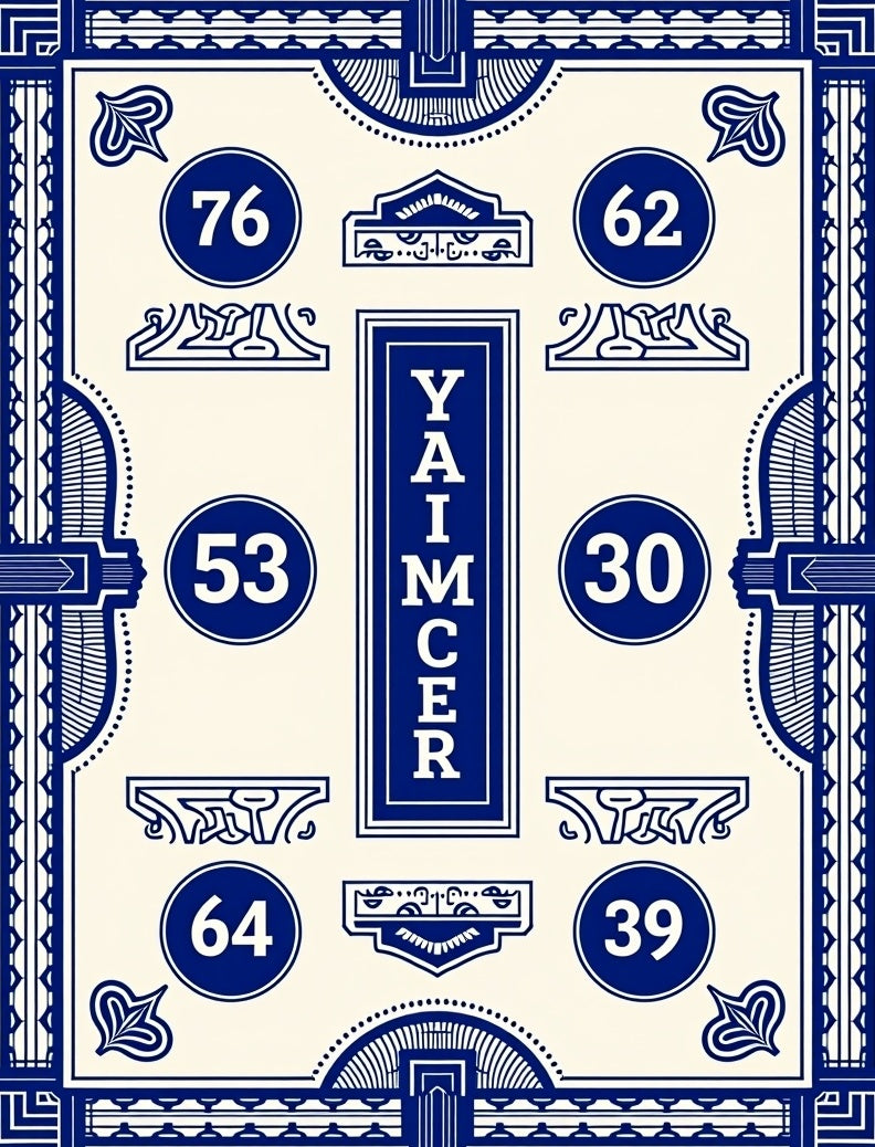 Navy Blue Art Deco Geometric Vignette Rug