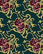 Deep Teal Floral Scrollwork Artwork Rug