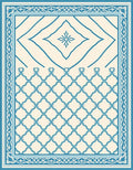 Coastal Blue Lattice Diamond Arrangement Rug
