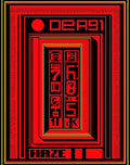 Red Black Geometric Abstract Glitch Rug