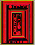 Red Black Geometric Abstract Glitch Rug