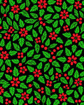 Crimson Berry Leaf Blossom Arrangement Rug