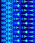 Cool Blue Geometric Border Stripes Rug