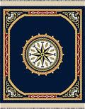 Nautical Compass Rose Blue Decorative Rug