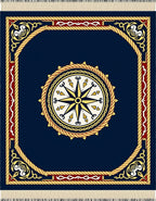 Nautical Compass Rose Blue Decorative Rug