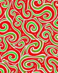 Whimsical Red Green Swirl Abstract Rug