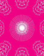 Radiant Bright Pink Sunbursts Rug
