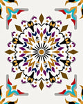 Vibrant Geometric Medallion Mandala Art Rug