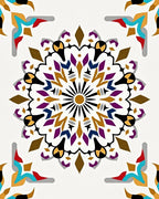 Vibrant Geometric Medallion Mandala Art Rug