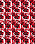 Bold Red Tropical Foliage Repeat Rug